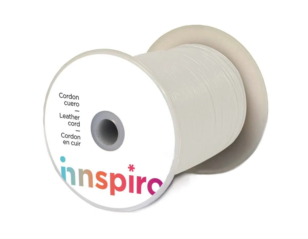 INNSPIRO Cordón Cuero Natural Blanco 1,0mm. 100m.
