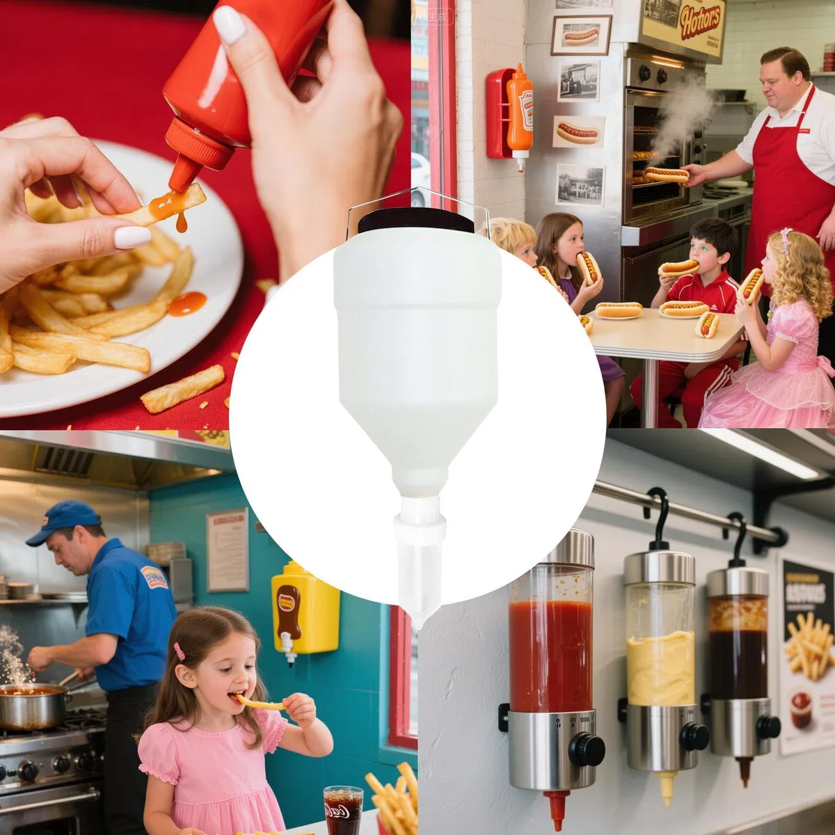 Frascos Exprimibles Para Salsas Envase de gran capacidad antifugas | Dispensador Colgable Práctico para cocina, kétchup, crema agria, salsas, aderezos, condimentos y botella