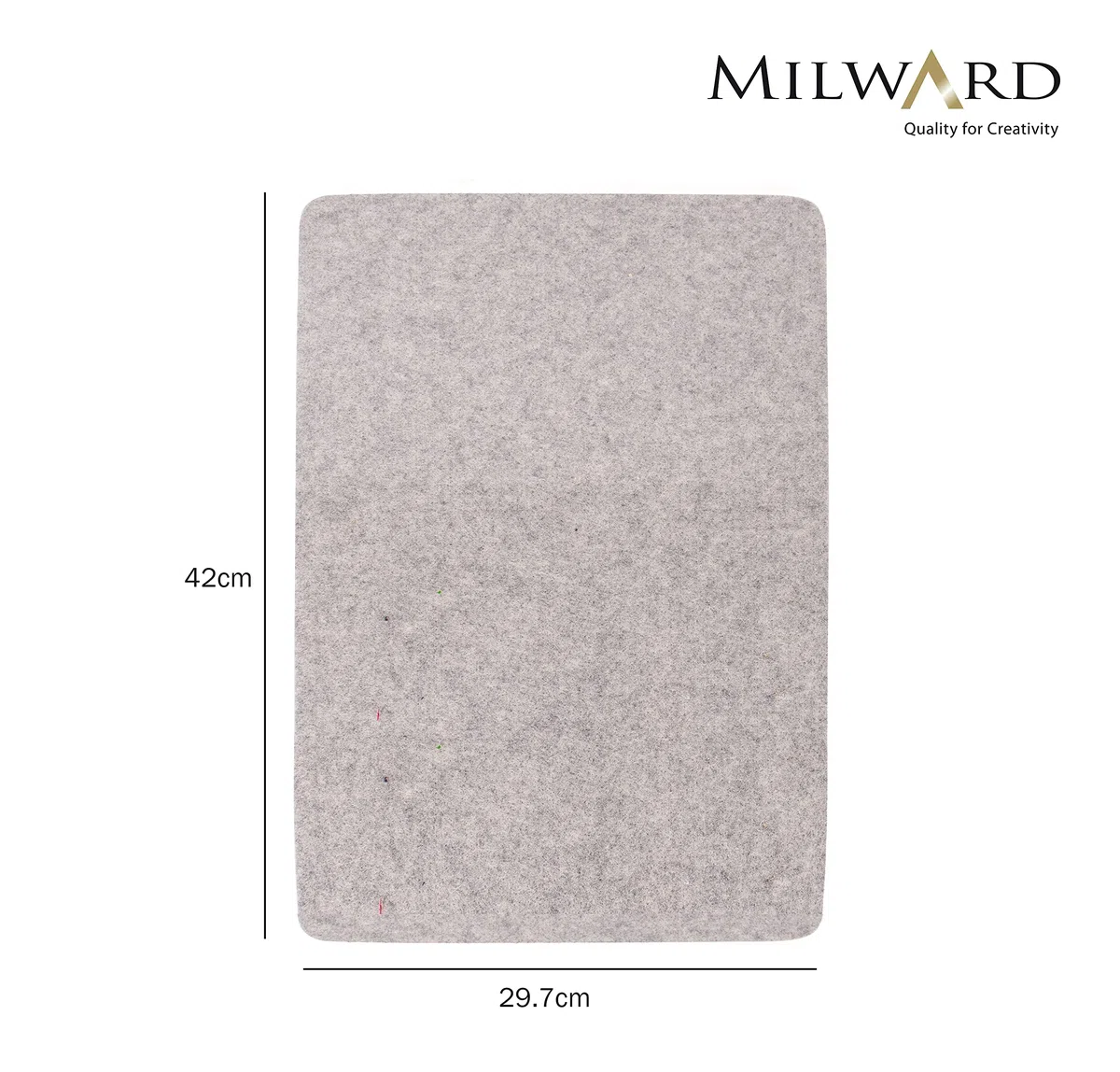 Milward Alfombrilla de prensado de Lana A3, Acolchado, Manualidades, Bordado, Costura, Patchwork, Apliques, Bloqueo, 42 x 29.7cm, Color Gris