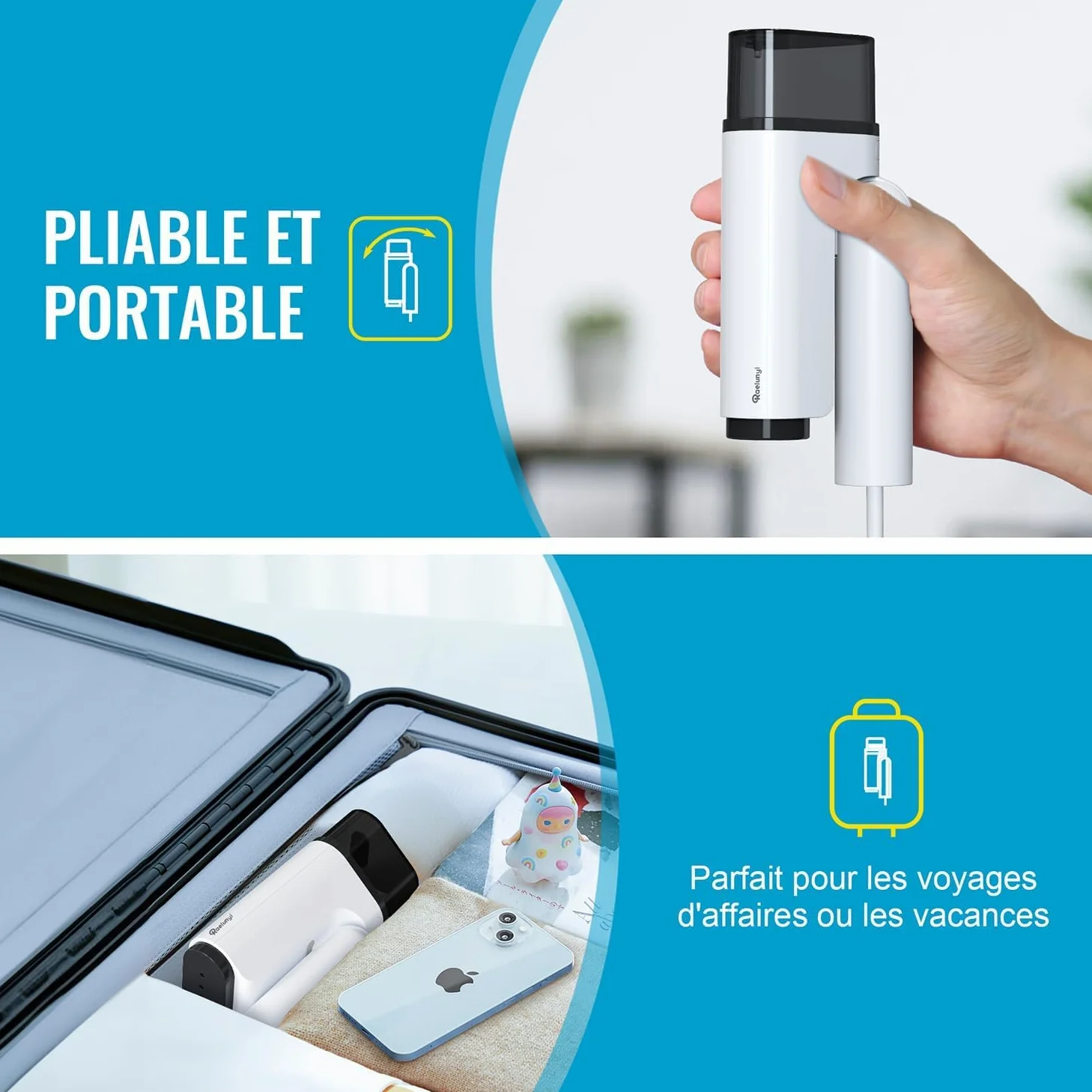 Vapor Vertical, Plegable Plancha de Vapor de Viaje Ligero y Portátil, Vapor Steamer Adecuado para Todos los Tejidos, Casa, Viajes, Hogar y Oficina