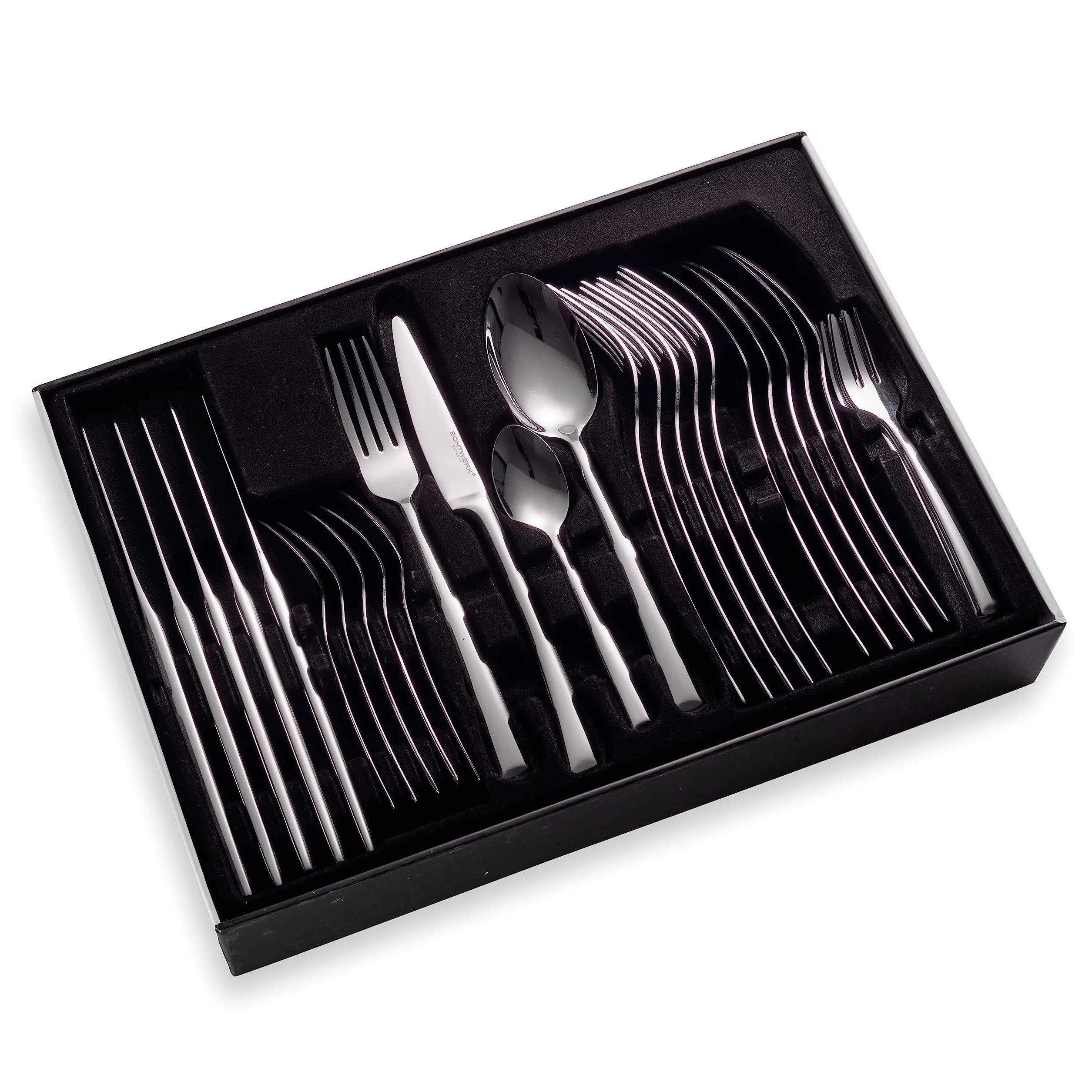ECHTWERK EW-BS-0520 Avelino-Cubertería para hasta 6 Personas, 42 Piezas, Acero Inoxidable, Plata, 24.5 x 34.5 x 6.5 cm