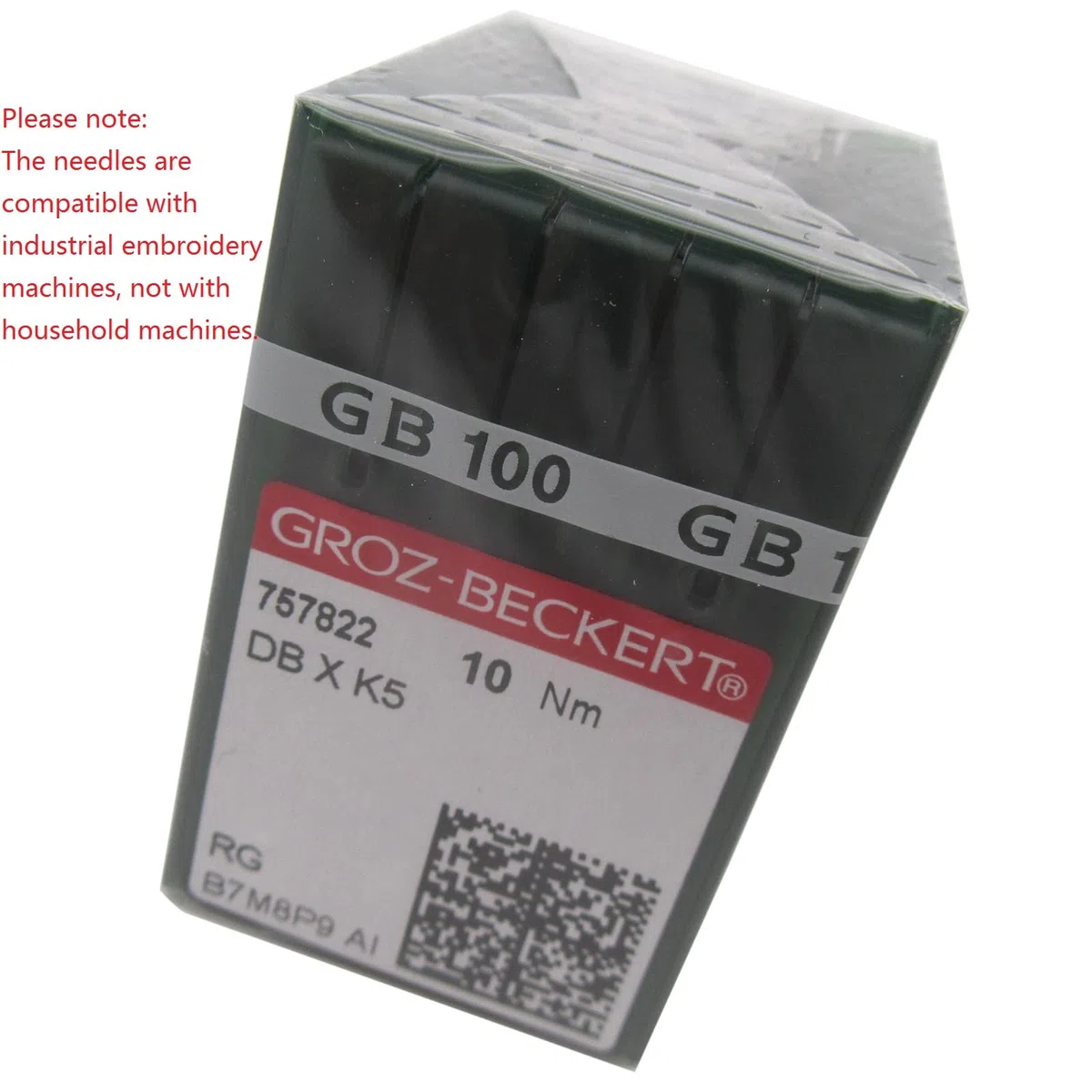 AGUJA GROZ-BECKERT - 100 agujas Compatible con máquina de coser y bordar Industrial Groz Beckert DBXK5 compatibles con Tajima Barudan SWF (Size 70/10)