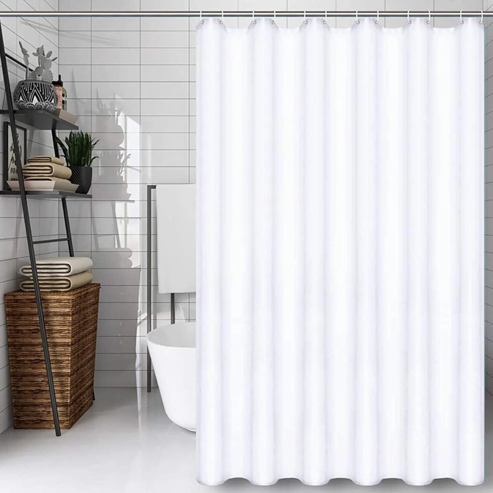 Barra para Cortina de Ducha en Forma de U, Multifuncional, Curva, de Acero Inoxidable, Ajustable, de 240 x 200 cm, fácil instalación para baño y vestidor. Opción sin Taladro Disponible.