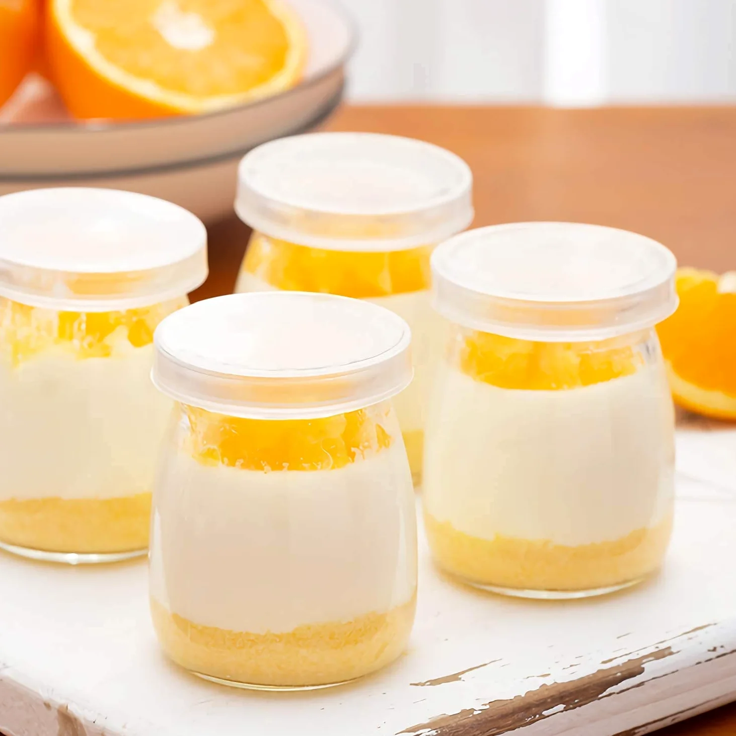 Lawei Paquete de 40 tarros de yogur con tapas, tarros de vidrio de 150 ml, tarros de pudín de repuesto, tarros de conserva, tarro de tulipán para mermeladas, gelatinas, miel, postres, leche