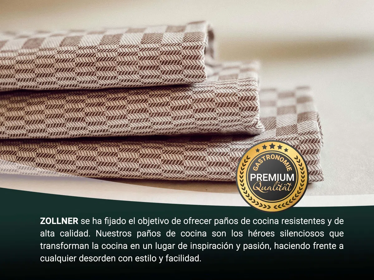 ZOLLNER 10 Trapos de Cocina de algodón a Cuadros, 46x70cm, 220 g, marrón