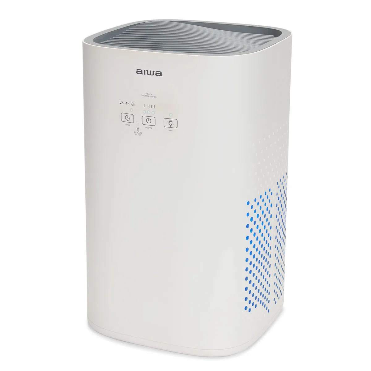 Aiwa PA-100: Purificador de Aire con Filtro H13 HEPA, Ionizador, Filtración 99,95%, Ultra Silencioso, Temporizador, 3 Velocidades de Ventilación, UV LED, 17 m², Control Táctil, Blanco