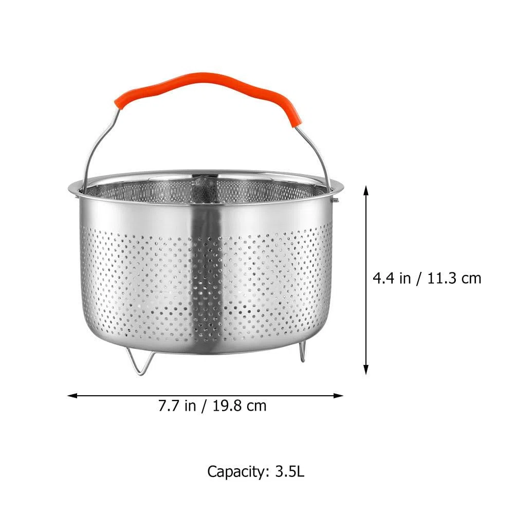 Healvian Cesta de vapor de acero inoxidable, Vaporera para Olla, 3.5 L de verduras, inserto de vapor de metal, colador de frutas, colador para eléctrica