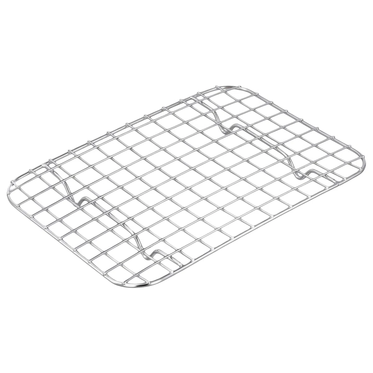 Juego de 4 bandejas de acero inoxidable con rejilla de enfriamiento, aptas para lavavajillas, de acero inoxidable, con rejilla, para hornear, asar, servir, 26,5 x 20,5 x 2,5 cm