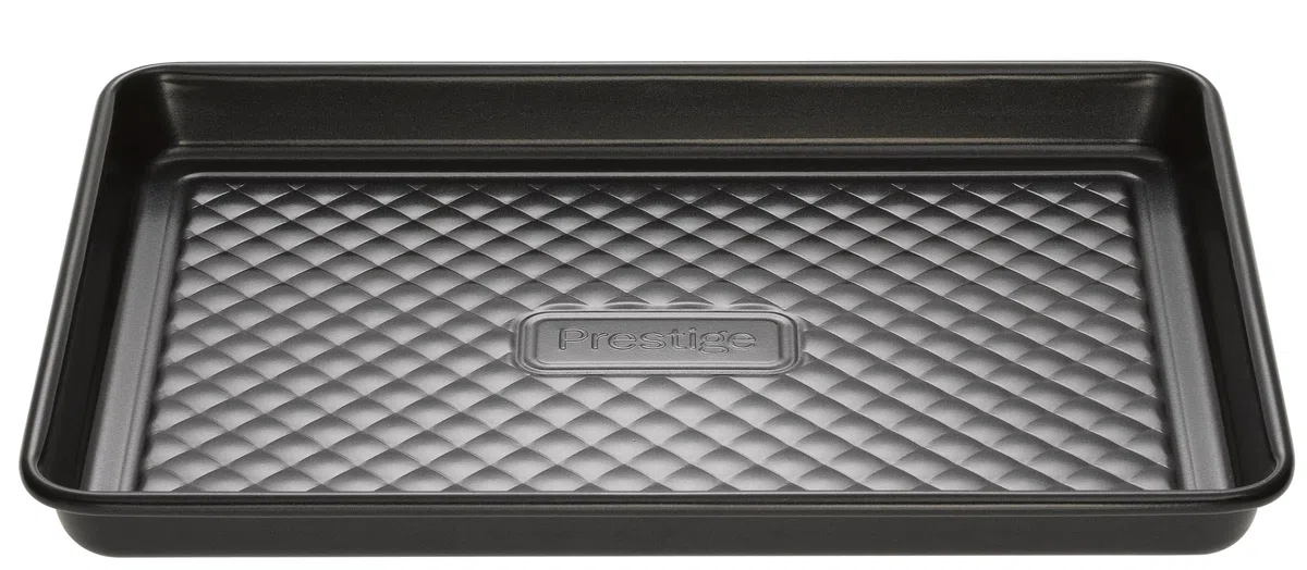 Prestige Inspire Bandeja Antiadherente para Horno, Bandeja para Hornear con Base Acolchada, Apta para congelador y lavavajillas, Utensilios de Horno de Acero al Carbono de Calibre Pesado, 26,5 x 19 x