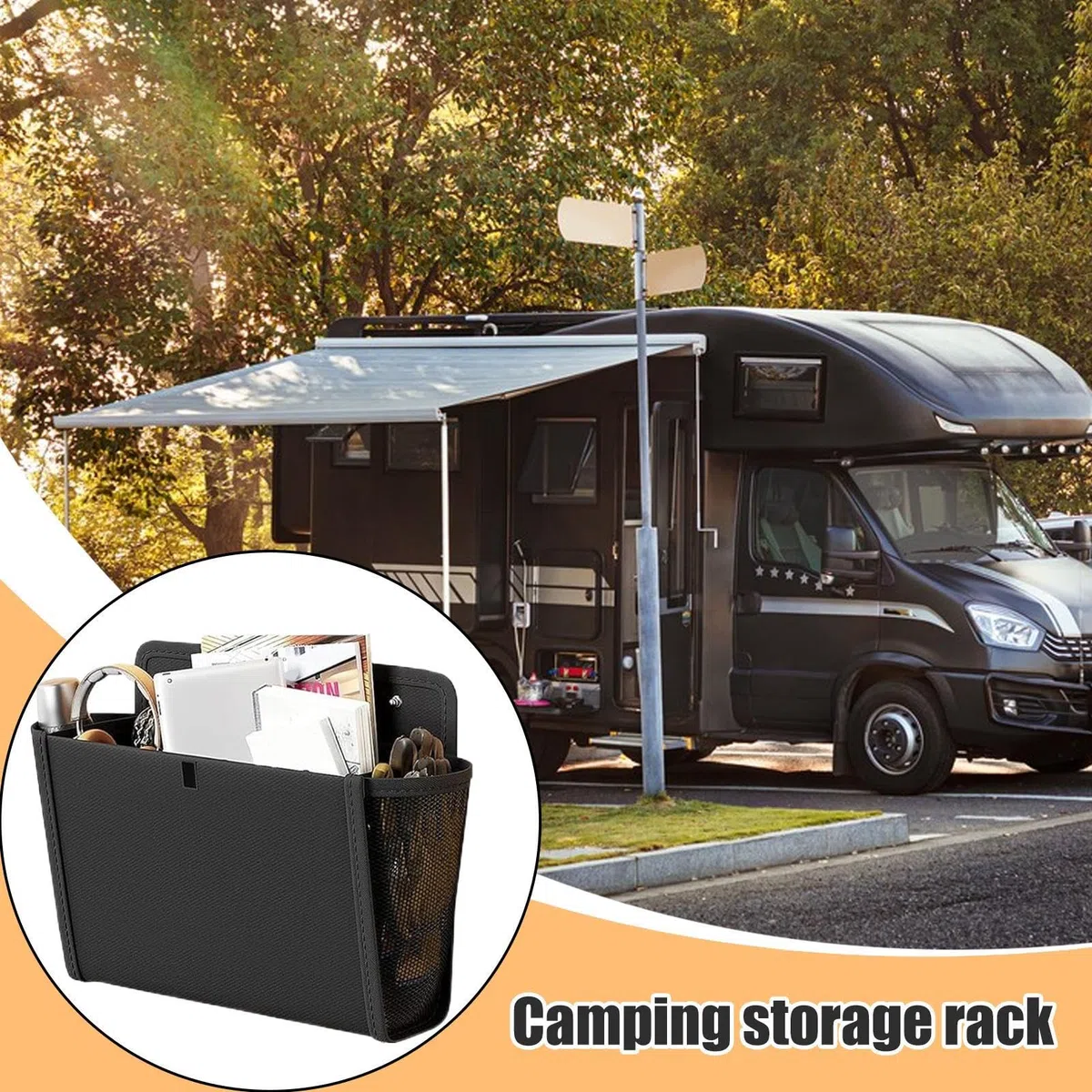 Organizador de pared | Organizador de almacenamiento colgante de pared de 2 piezas, estantes de bolsillo para puerta, hogar, camping, autocaravana, oficina