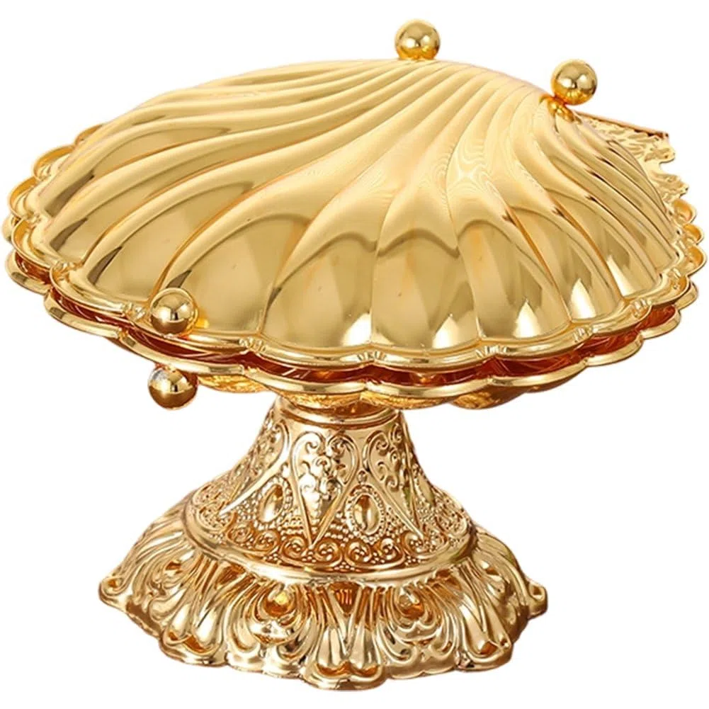 Frutero Metálico con Pie, Soporte Decorativo para Frutas, Bandeja para Servir, Plato para Frutas, Expositor De Postres, Estante para Alimentos Y Aperitivos para Encimera De Cocina