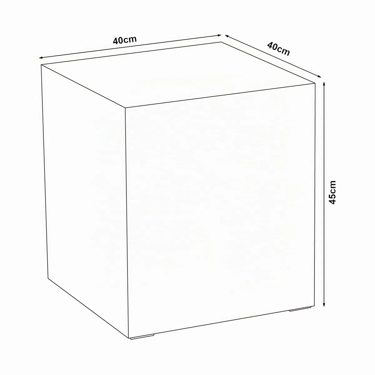 [en.casa] Mesa Auxiliar Ellelu en Forma de Cubo para Salón Dormitorio Recibidor Mesilla de Noche Montada Estable Versátil MDF 45 x 40 x 40 cm - Efecto Mármol Negro