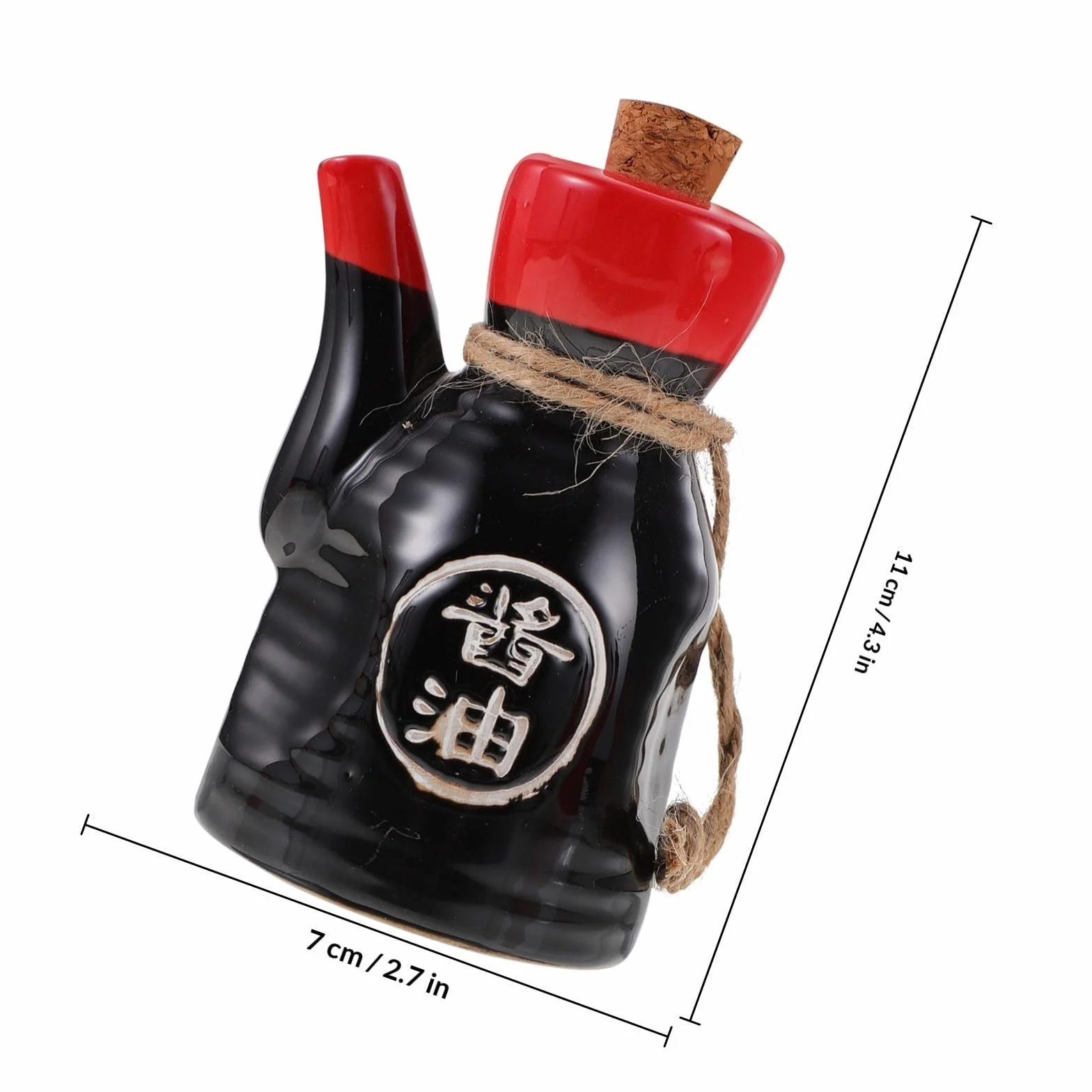 Levemolo Juego de Dispensador de Salsa Japonesa Capacidad 200ml con Tapa de Corcho y Bandeja de Cerámica Mantiene Frescura y Previene Contaminación para Cocina y Uso Diario