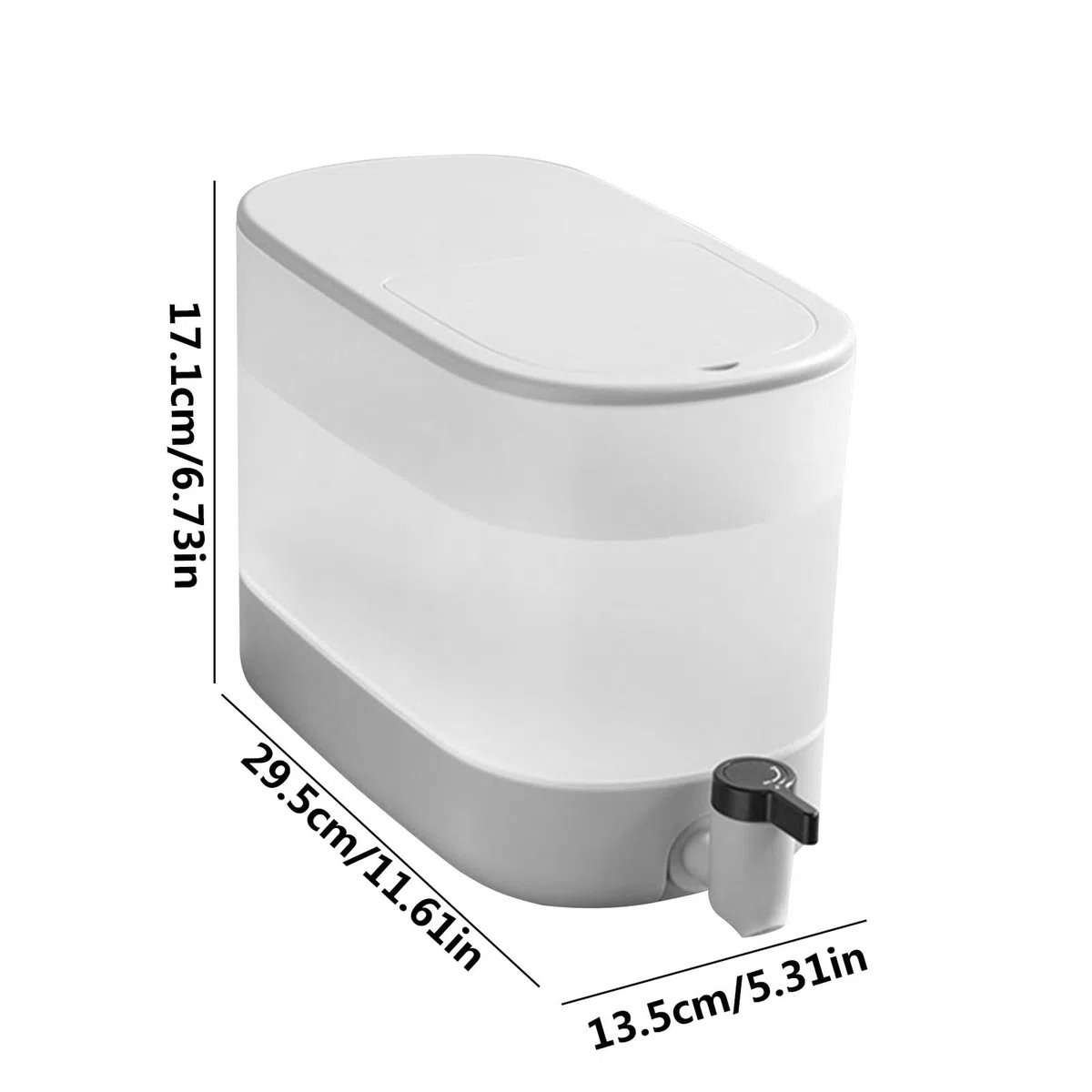 Agua para Nevera, contenedor Bebidas Gran Capacidad 4 l con Grifo, Tetera Frutas sellada para Jugo Helado, Jarra Agua para refrigerador, Tetera Frutas con Grifo, Jugo, Gray