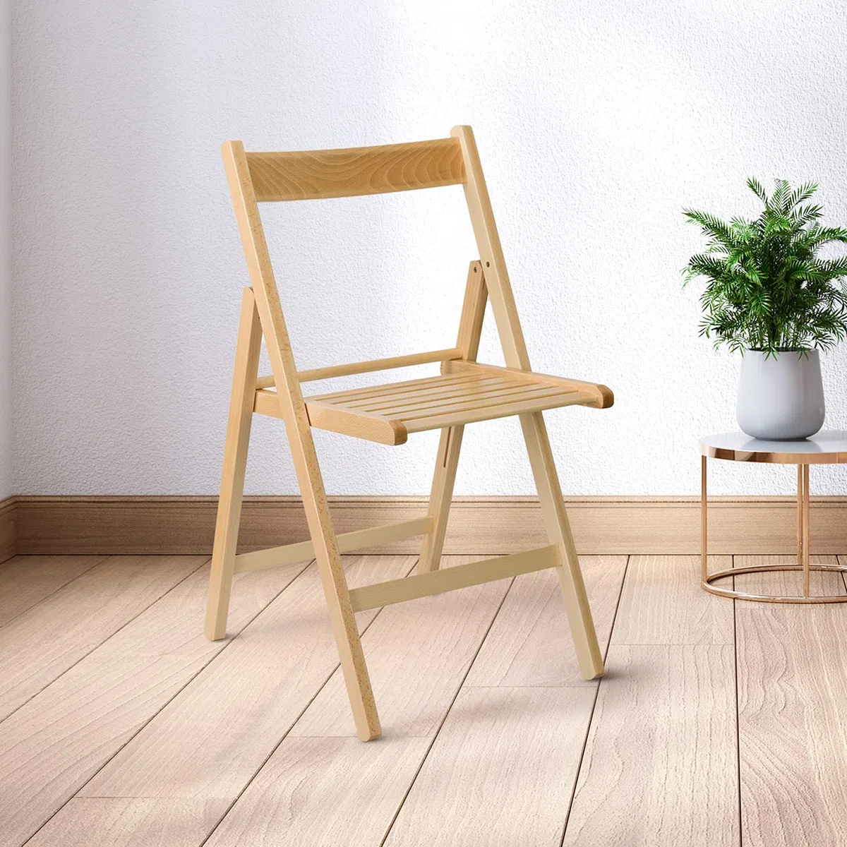THINIA Home Silla Plegable de Madera de Haya Barnizada Buiani, One Size (184059)