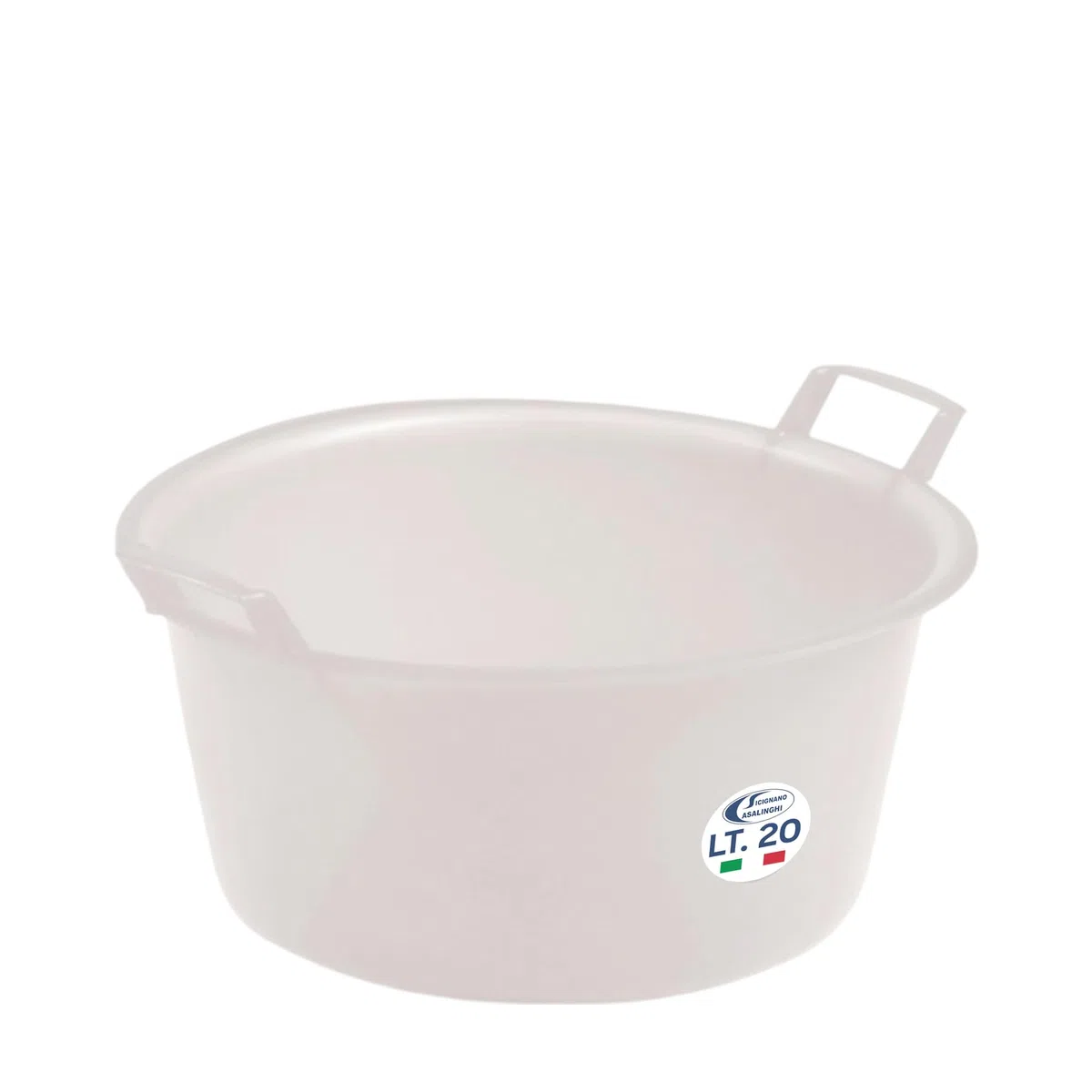 Sicignano | Juego de 6 cuencos redondos de polietileno – Idónea para el contacto alimentario – Multiusos para cocina, lavandería, jardinería y limpieza doméstica – Resistente y ligera, (neutro