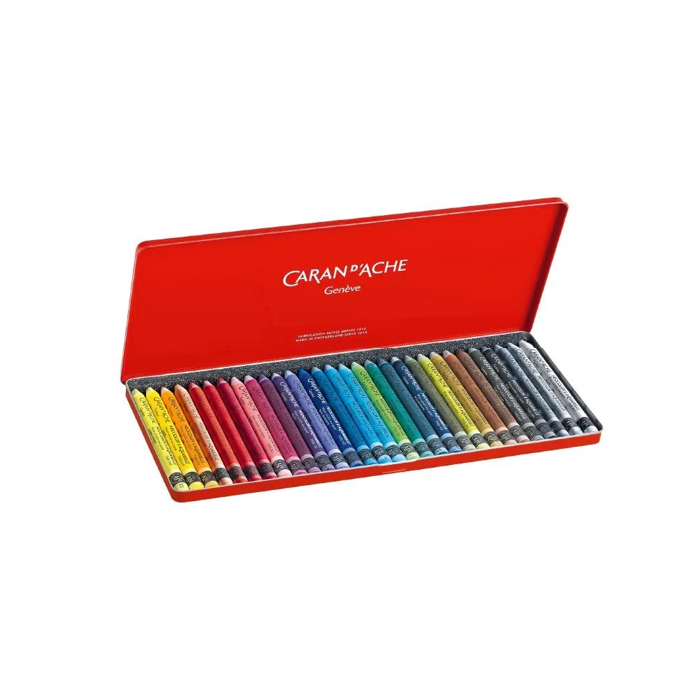 Caran D'ache Neocolor II - Juego de ceras de color (30 unidades, caja metálica)