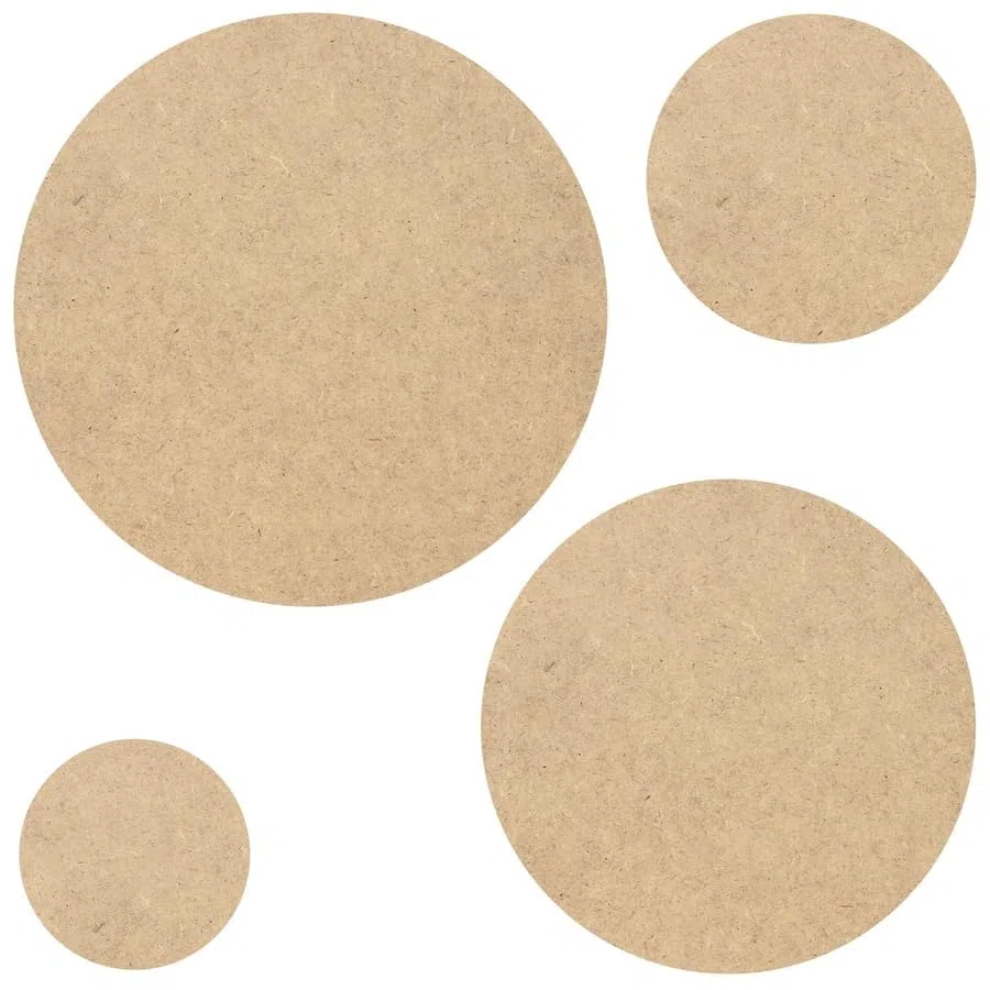 Disco de madera MDF con círculos – Decoración para manualidades de 3 – 50 cm, paquete con: 1 unidad, ancho: 49 cm de ancho