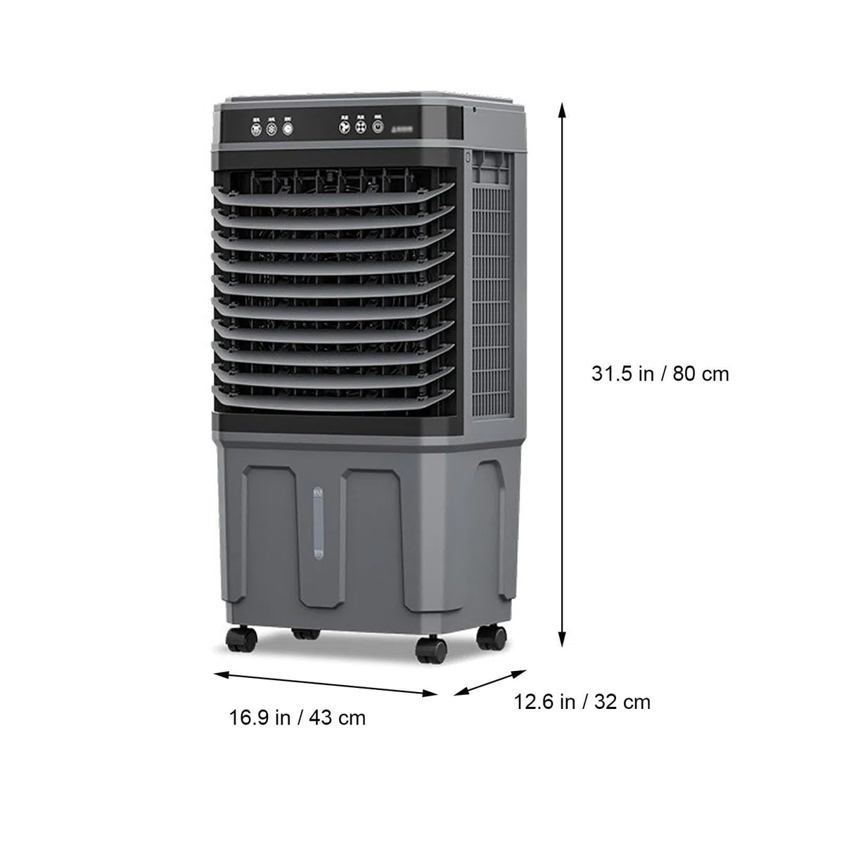 Aire acondicionado portátil, pingüino aire acondicionado sin tubo frío con temporizador para la habitación con motor de cobre puro, ventilador de refrigeración con mando a distancia, tres niveles de