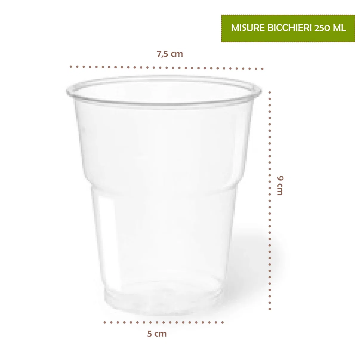 Vasos de cristal de PLA biodegradables y compostables rígidos para agua y bebidas, varios tamaños, ecológicos y de alta calidad.