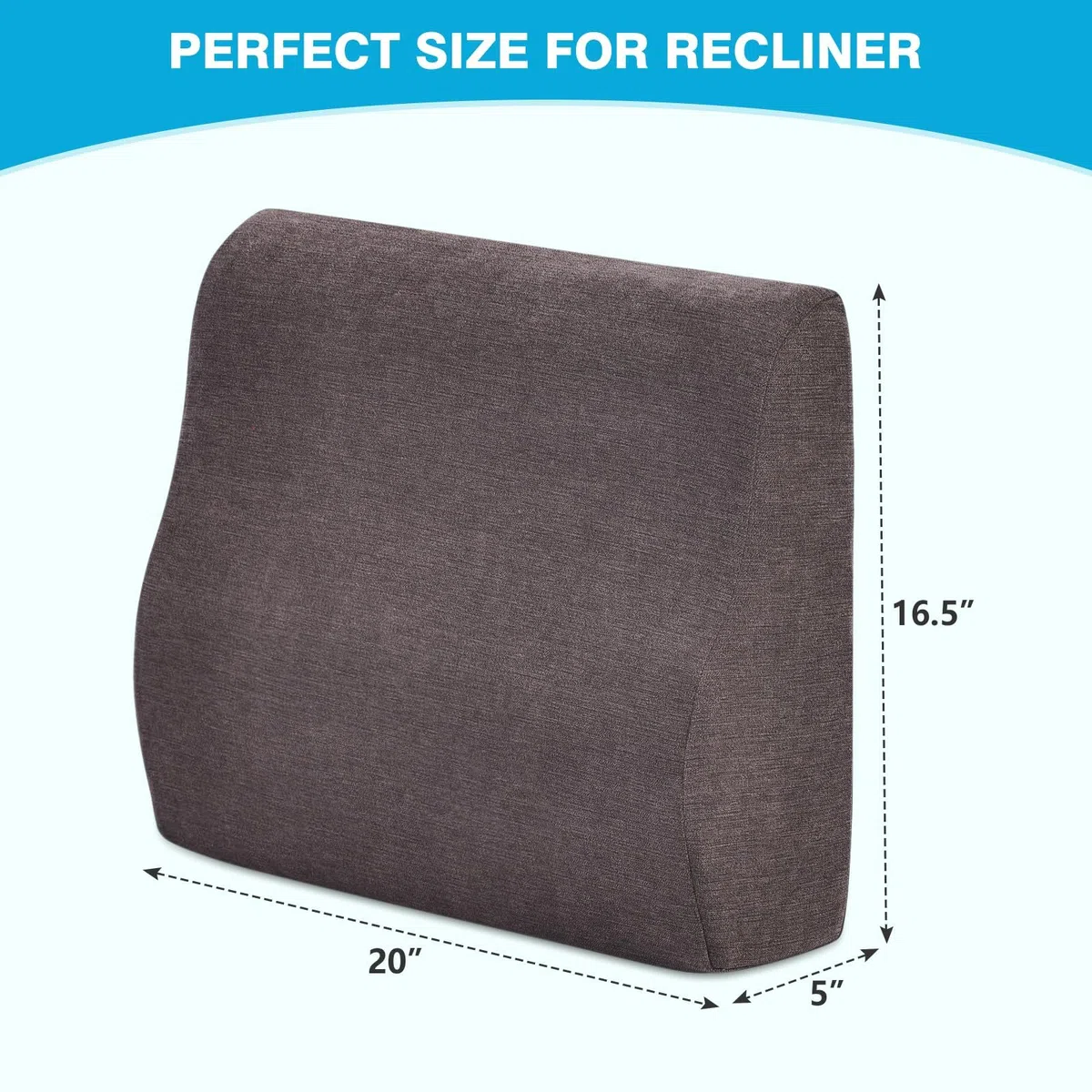 Almohada de apoyo lumbar para reclinable, almohada de apoyo lumbar de doble capa con espuma viscoelástica de gel, ergonómica, cojines lumbares para ancianos, alivio del dolor de espalda baja,