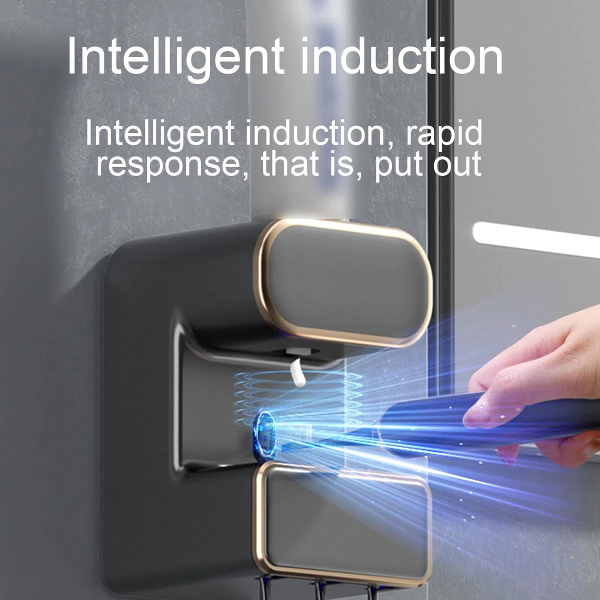 Dispensador automático de pasta de dientes, sensor automático montado en la pared, 3 ranuras para cepillo de dientes para baño e inodoro