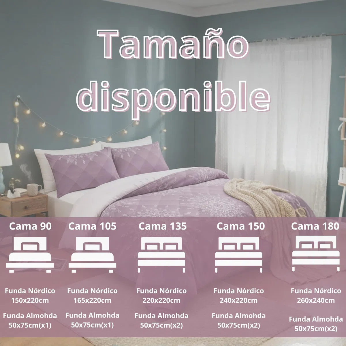 HOMEYA Juego de Funda Nórdica Cama135 de 3 Piezas, Funda Edredón 220x220cm + 2 Almohadas 50x75cm, Poliéster Estampado Moderno, Sin Bajera