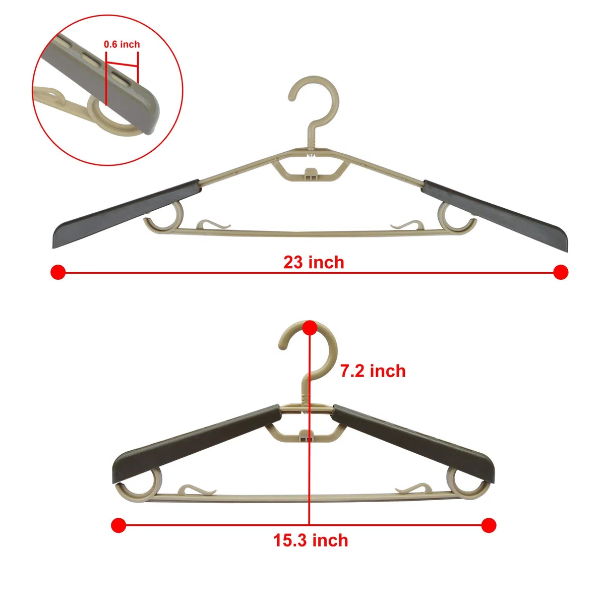 ipow 5PCS Percha Extensible Retrátil 38-58cm, Percha Grande para Ropa Camisa Abrigo