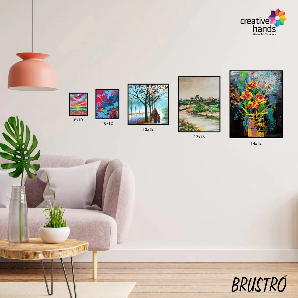 Brustro Artists - Tableros de lienzo 100% algodón, grano medio, 4 mm de grosor, 4 unidades, apto para pinturas al óleo y acrílicas (12 x 12 pulgadas)