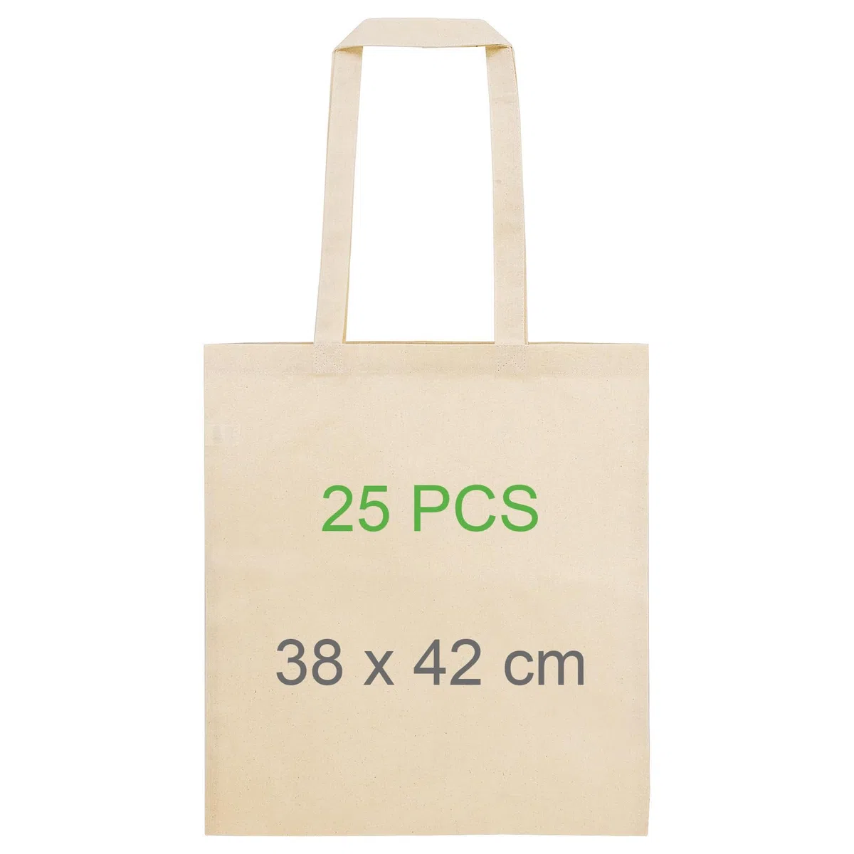 Adri Bolsa de Tela para Pintar - Algodón Con Asas Largas - 38x42cm 144g/m2 - Tote Bag Grande Reutilizable para la Compra