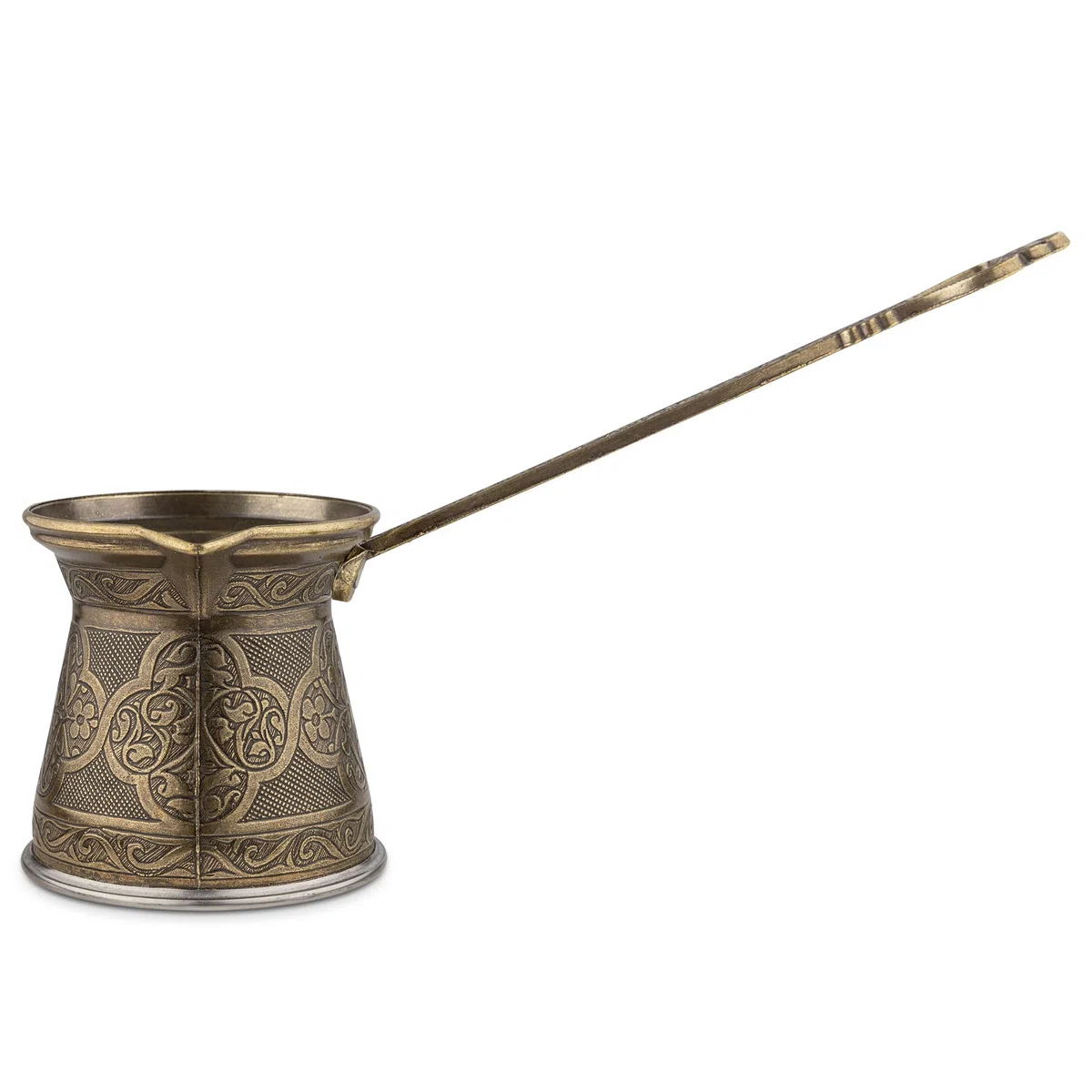 Alisveristime Auténtica cafetera turca, hecha a mano, Cezve/Ibrik, 2.95 pulgadas de ancho, 2.95 pulgadas de altura, 10.5 onzas mejora tu experiencia de café ahora. (3 tazas) (verde antiguo)
