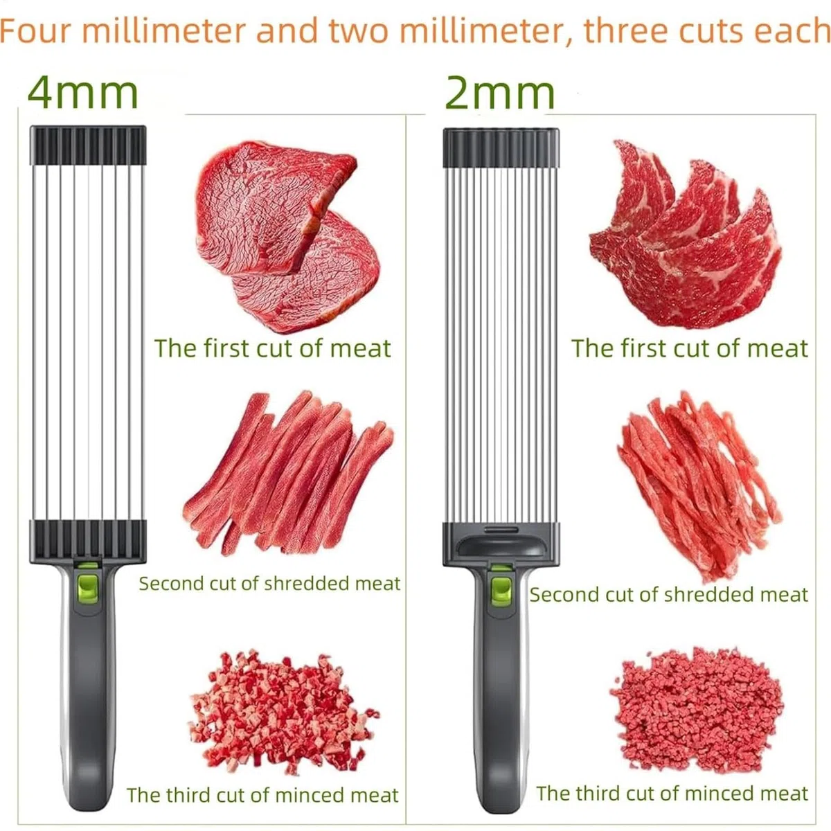 Cortadora Manual De Carne Para El Hogar, Cuchilla De Acero Inoxidable, Grosor Ajustable, Multifunción Para Cortar Carne En Rodajas, Carne Desmenuzada, Carne En Cubitos