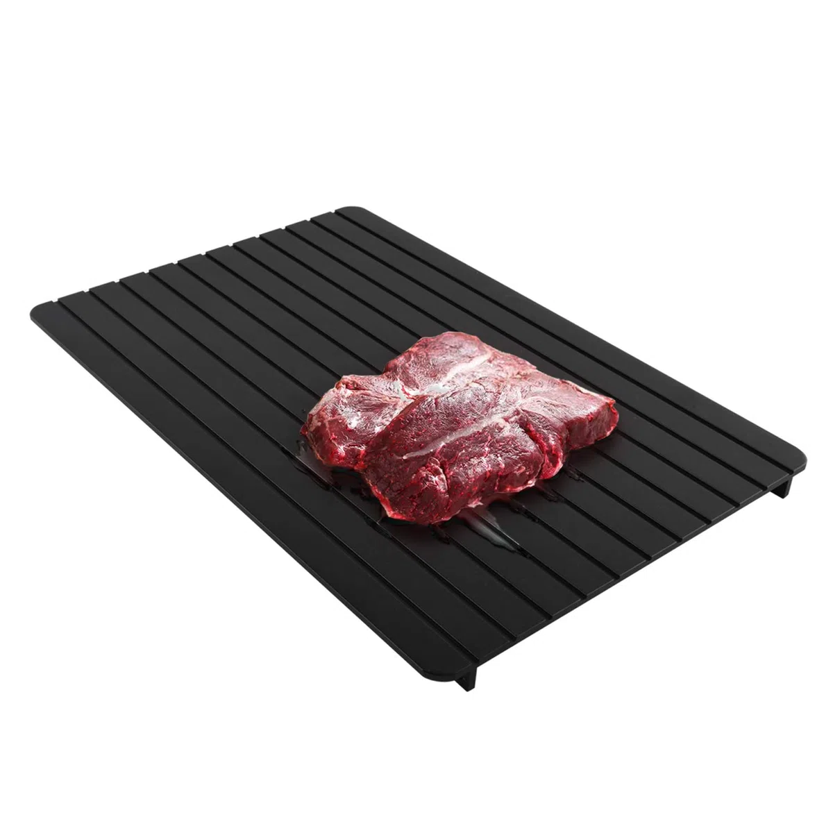 Bandejas de Descongelación Engrosado con Soportes, Hasta 10x Plato de Descongelación Rápida para Alimentos Congelados, Tamaño 30*20*1,3cm para 2 Bistecs (Tamaño M)
