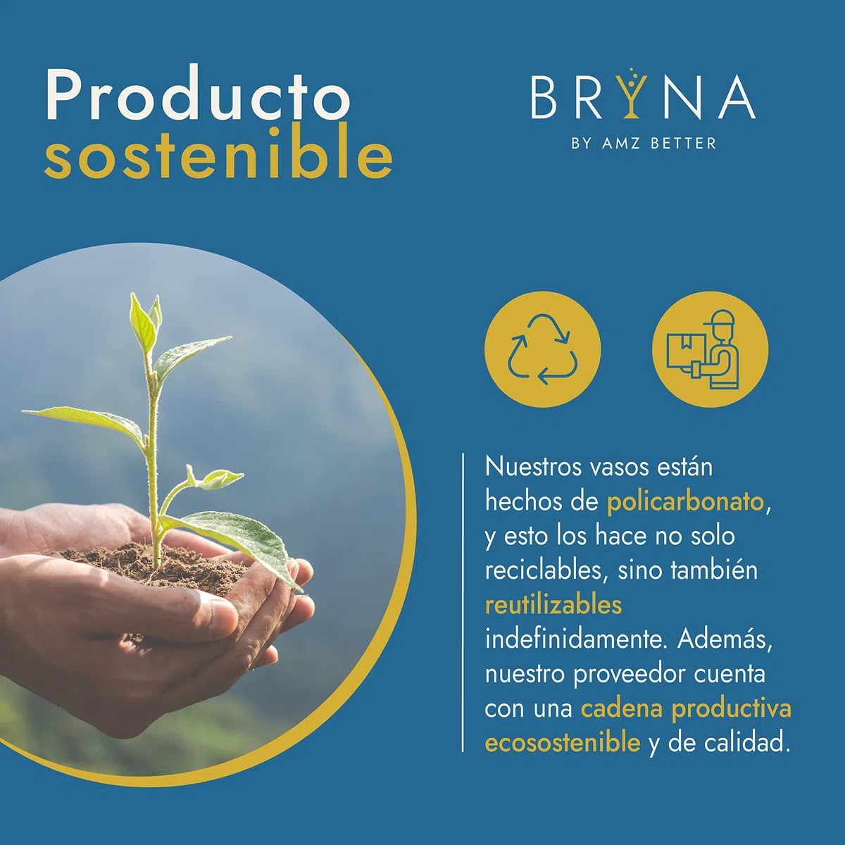 BRYNA - Set 6 Piezas Vasos GIN 75 cl de Policarbonato (Plástico Rígido), 100% Diseño Italiano, Vasos Irrompibles, Copas de Vino Reutilizables y Lavables, Transparente
