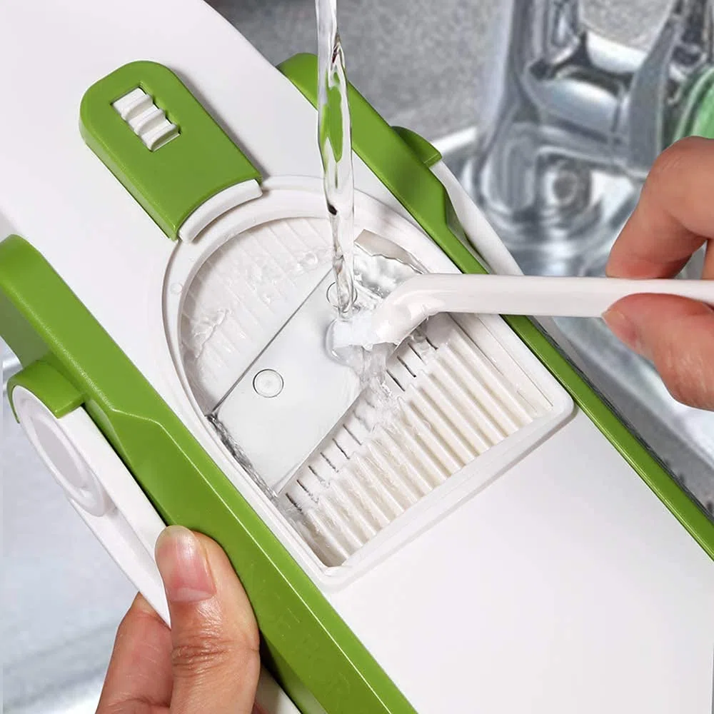 Cortador de mandolina profesional con 4 modos de corte para rebanar, cortar en dados, picar y juliana de forma segura y fácil, ideal para chefs y cocinar en casa