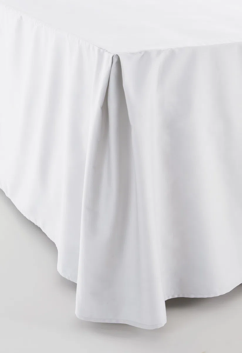 Jotex Zack - Faldón para Cama (100% algodón orgánico, Altura 45 cm, 90 x 200 cm), Color Blanco