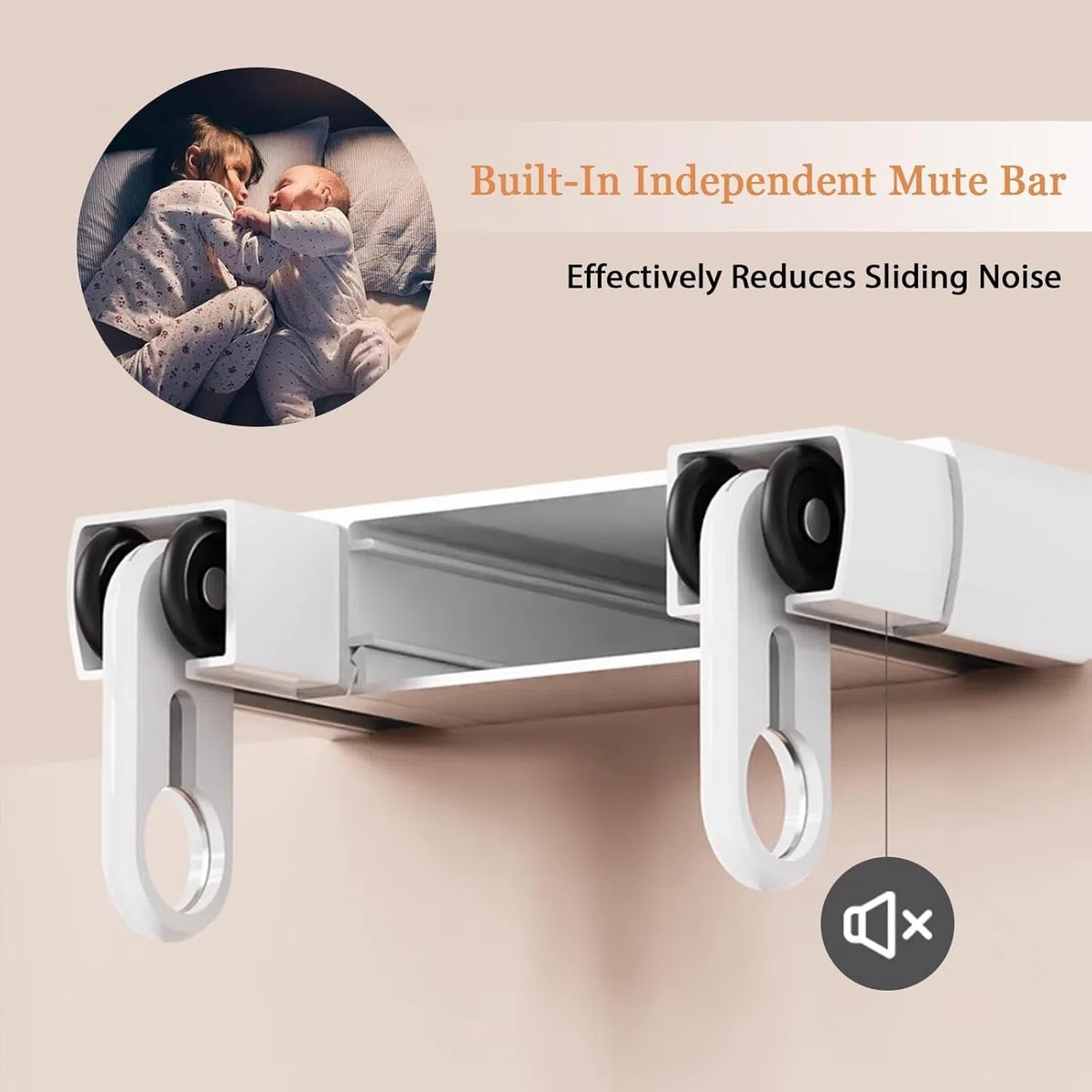 Silencioso Riel de Cortina de 2 vías de Panel Aluminio, Pesado Barra Cortinas, Riel para Cortinas Doble Montaje en Techo para Separadores/Inicio de Ambientes,Blanca,2.9m/9.5ft