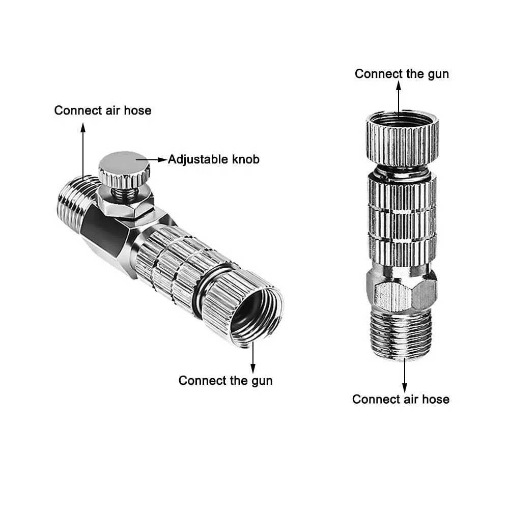 4 adaptadores de aerógrafo, adaptadores de acoplamiento de liberación rápida de aerógrafo de 1/8 pulgadas, adaptadores de montaje macho y conectores hembra, accesorios de aerógrafo para compresor de