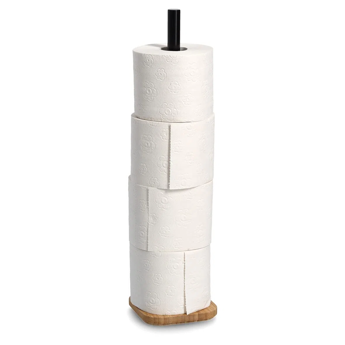 Zeller 18928 - Portarrollos de Papel higiénico (bambú, Aprox. 12 x 12 x 46 cm)