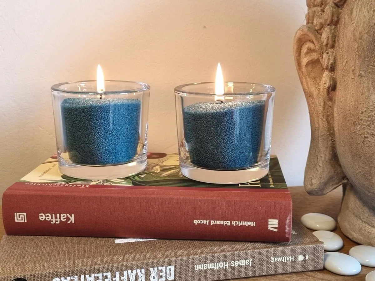 Arena aromática para velas, 400 g, incluye 3 mechas de arena aromática, granulado de cera (Palo Santo)