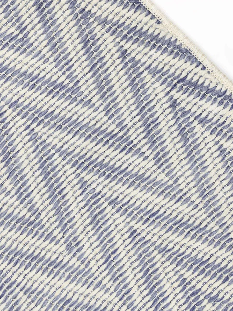 RugVista Amalfi Doormat Felpudo, 80 x 120 cm, Azul/Blanco | Modernas, Rectangular, Pelo corto, Lavado a mano, Oeko-Tex 100, Pasillo