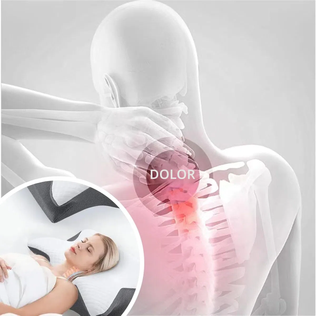 Orthosleep - Almohada ortopédica cervical serenium para aliviar las molestias en el cuello, Serenium cojín ergonómico con funda extraíble para una fácil limpieza