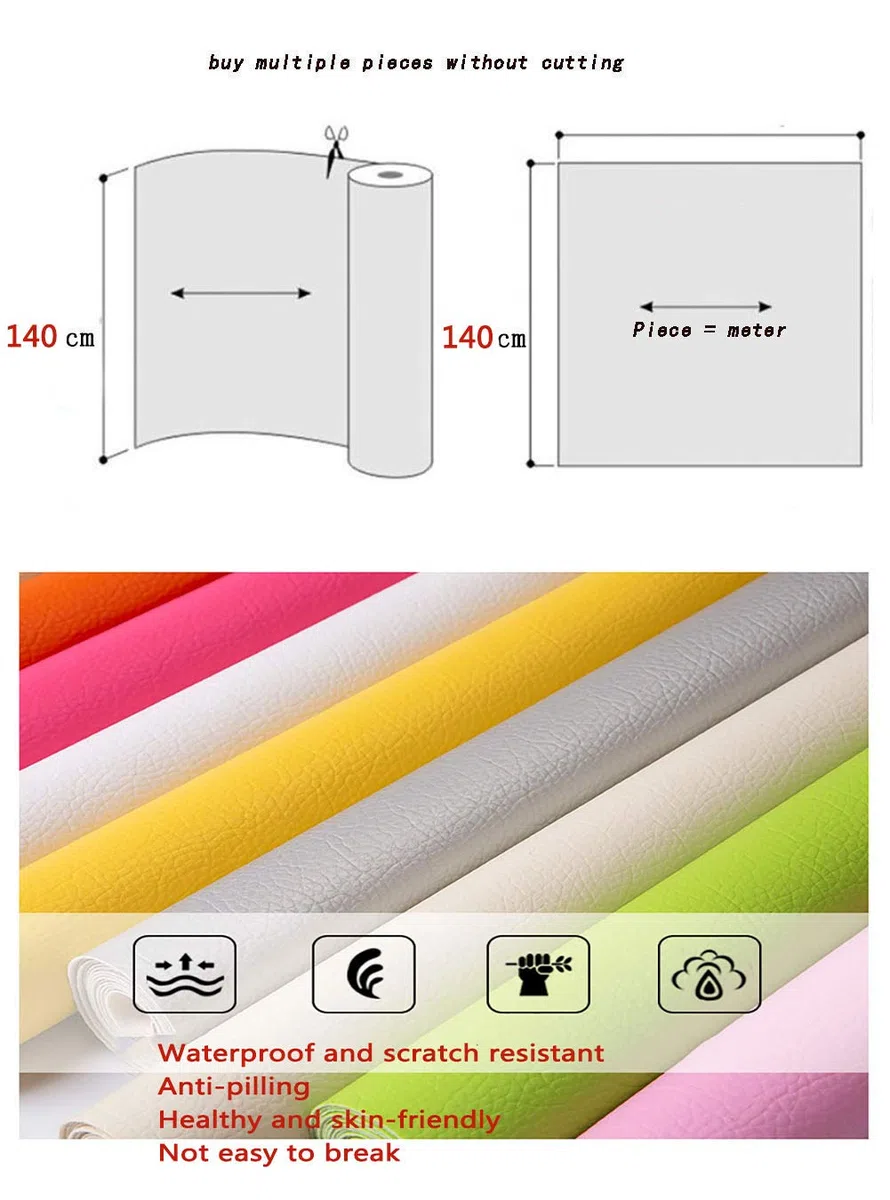 Tela de piel sintética, tela de tapicería de piel sintética para confección de vestidos, tela elástica de piel sintética, material de poliuretano para tapicería, material de coche de piel sintética