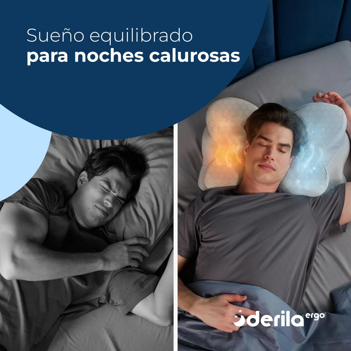 Derila Ergo Funda de Almohada Térmica con PCM – Funda con Regulación de Temperatura Refrescante y Cálida