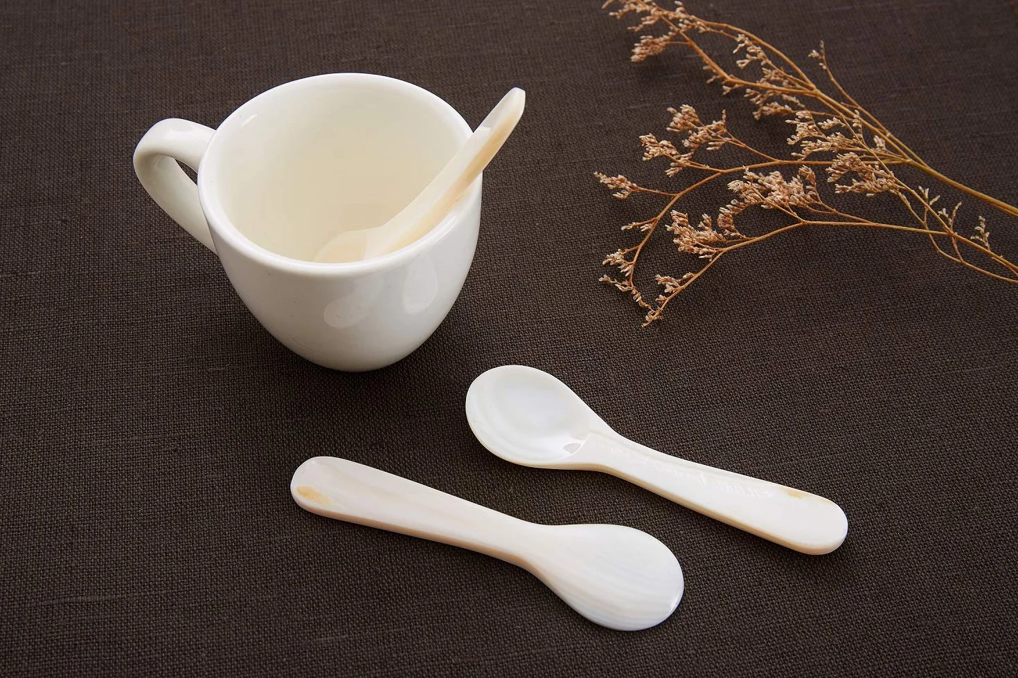 DUEBEL 6 Cucharas para Caviar (Blanco, 9cm x 2.4cm)