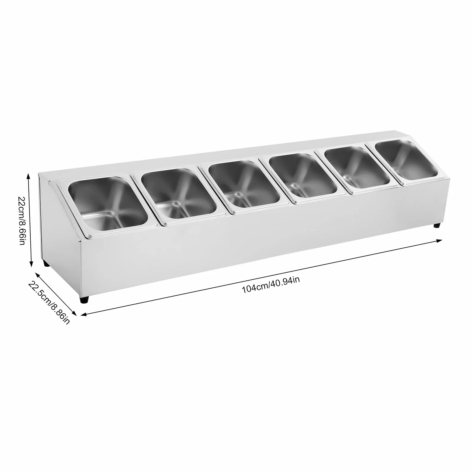 Estantería para condimentos, 6 recipientes con tapa, para restaurantes, restaurantes y cocinas