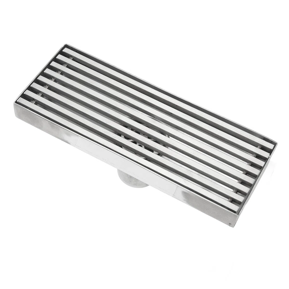 Desagüe de Ducha Lineal, desagüe de Ducha Lineal de Acero Inoxidable, desagüe de Suelo Rectangular para baño, balcón, 20 x 8 cm, colador de desagüe.
