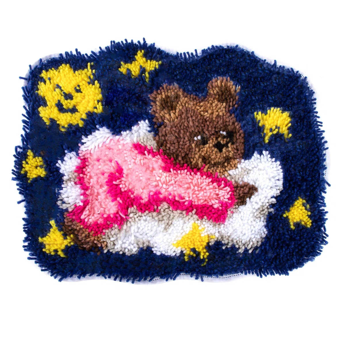 HOLEMZ Kit de Alfombra de Gancho Patrón Animal Soportar Bordado Punto de Cruz Cojín Decoración para El Hogar 19,4 x 14,9 Pulgadas
