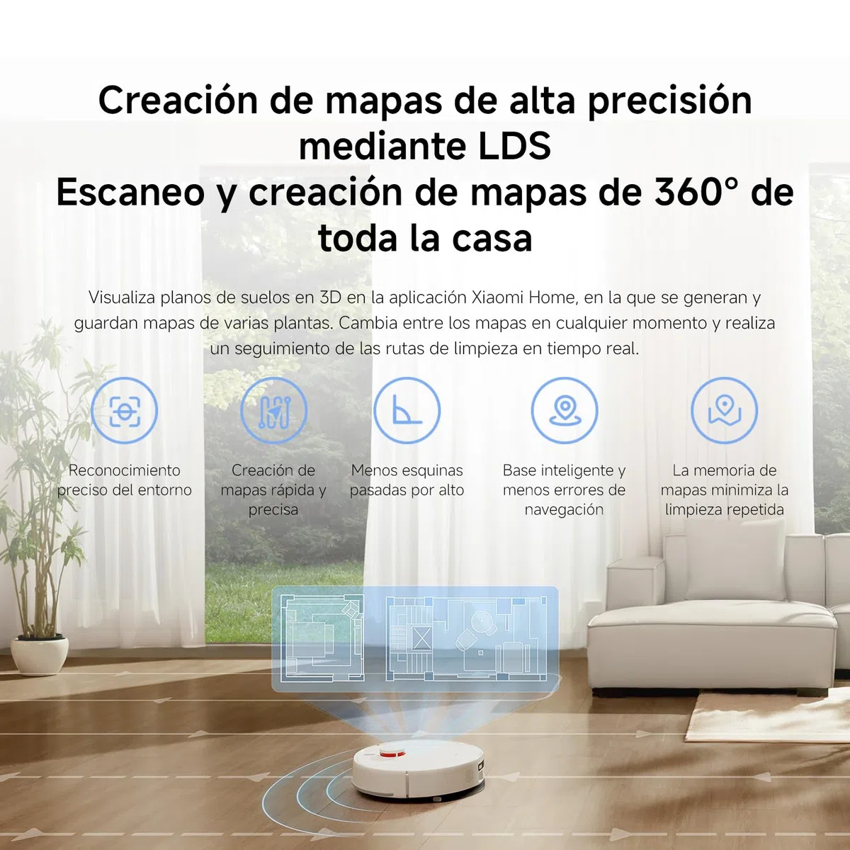 XIAOMI Robot Aspirador H40, 10000Pa Succión Robot Aspirador y Fregasuelos,Navegación Láser LDS Aspirador Robot,180 Min de Autonomía, Control por Voz/App, para Pelo de Mascotas y Suelos Duros