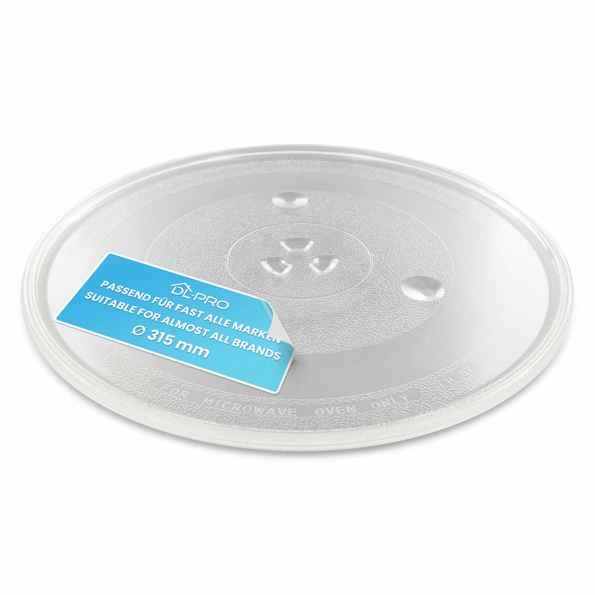 DL-pro Plato giratorio universal de 31,5cm para microondas plato de cristal redondo con 3 botones y diametro de 315mm